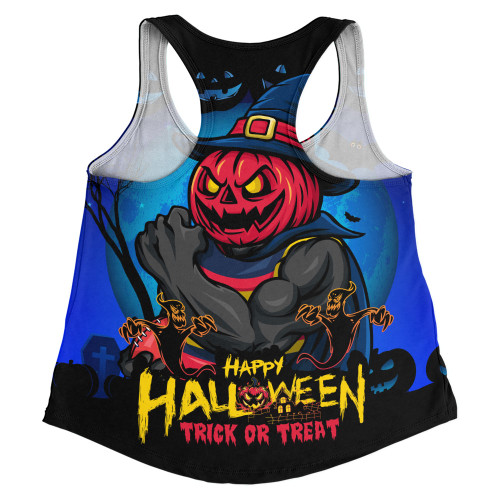 Adelaide Crows Women Racerback Singlet Dark Pumpkin Halloween Spirit
