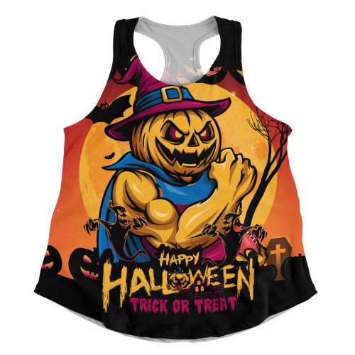 Brisbane Lions Women Racerback Singlet Dark Pumpkin Halloween Spirit