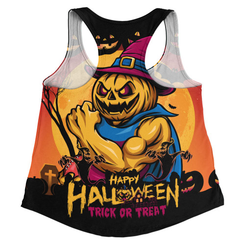 Brisbane Lions Women Racerback Singlet Dark Pumpkin Halloween Spirit