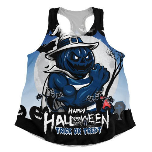 Geelong Cats Women Racerback Singlet Dark Pumpkin Halloween Spirit