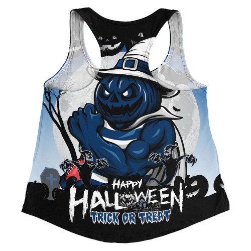 Geelong Cats Women Racerback Singlet Dark Pumpkin Halloween Spirit Geelong Cats Women Racerback Singlet Dark Pumpkin Halloween Spirit