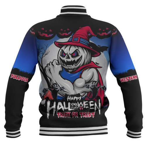 Western Bulldogs Baseball Jacket Dark Pumpkin Halloween Spirit Western Bulldogs Baseball Jacket Dark Pumpkin Halloween Spirit