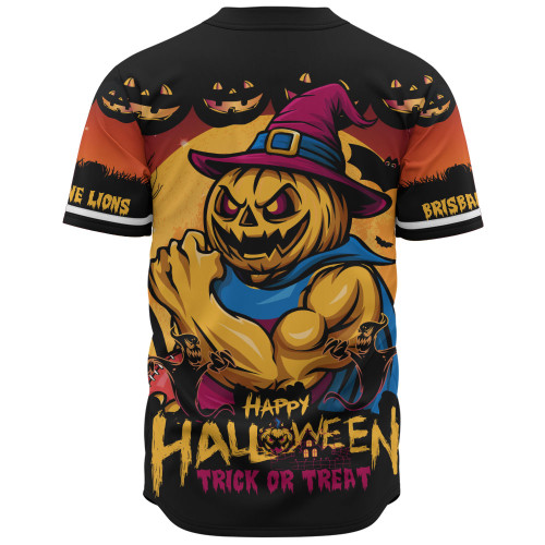 Brisbane Lions Baseball Shirt Dark Pumpkin Halloween Spirit
