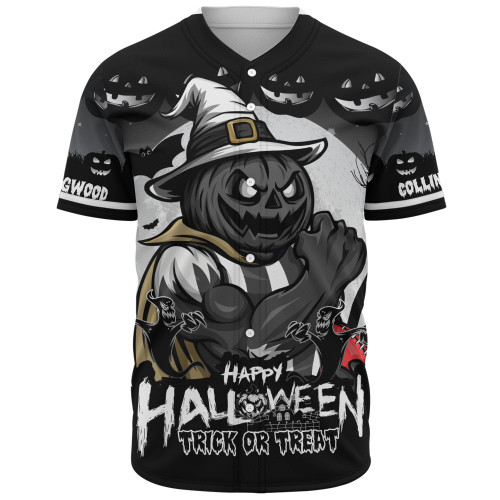 Collingwood Baseball Shirt Dark Pumpkin Halloween Spirit