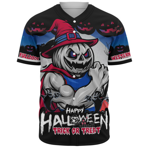 Western Bulldogs Baseball Shirt Dark Pumpkin Halloween Spirit