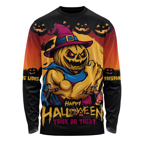 Brisbane Lions Long Sleeve T-shirt Dark Pumpkin Halloween Spirit