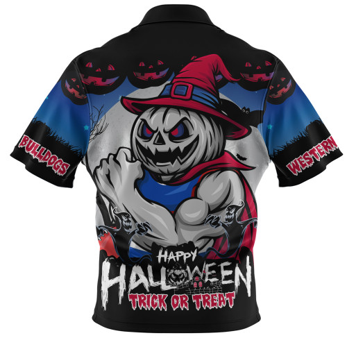 Western Bulldogs Zip Polo Shirt Dark Pumpkin Halloween Spirit Western Bulldogs Zip Polo Shirt Dark Pumpkin Halloween Spirit
