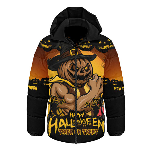 Hawthorn Hooded Padded Jacket Dark Pumpkin Halloween Spirit