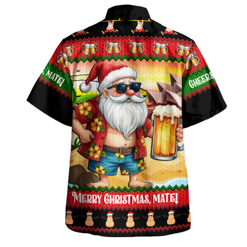 Australia Hawaiian Shirt Christmas Santa Beer Cheers Style