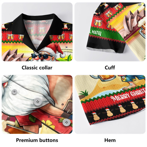 Australia Hawaiian Shirt Christmas Santa Beer Cheers Style