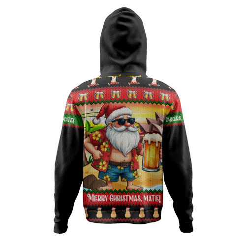 Australia Hoodie Christmas Santa Beer Cheers Style