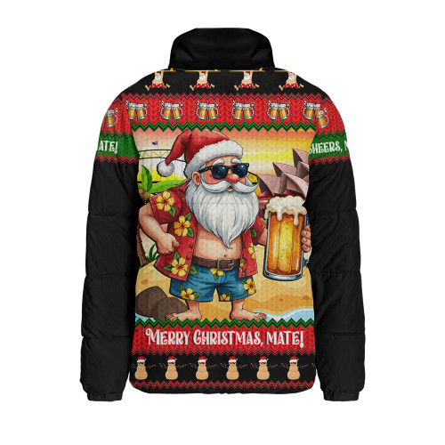 Australia Padded Jacket Christmas Santa Beer Cheers Style