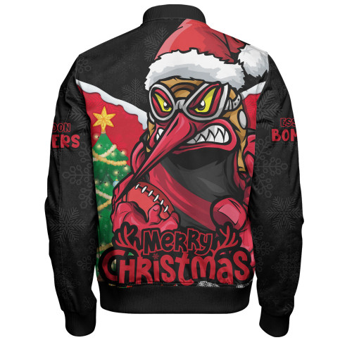 Essendon Bomber Jacket Santa Scoring Touchdown On Christmas Game Day