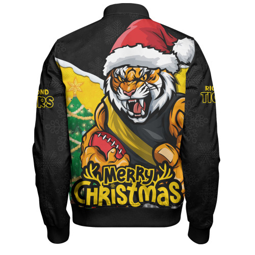 Richmond Bomber Jacket Santa Scoring Touchdown On Christmas Game Day