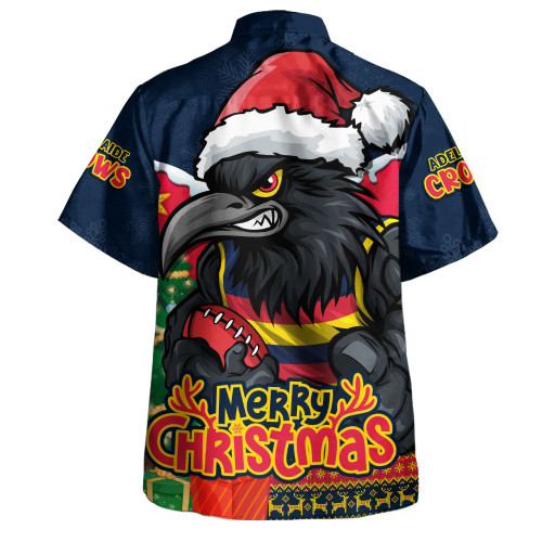 Adelaide Crows Hawaiian Shirt Santa Scoring Touchdown On Christmas Game Day