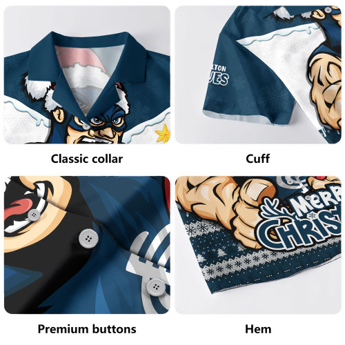 Carlton Hawaiian Shirt Santa Scoring Touchdown On Christmas Game Day