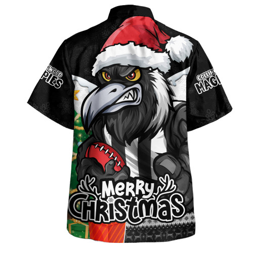 Collingwood Hawaiian Shirt Santa Scoring Touchdown On Christmas Game Day