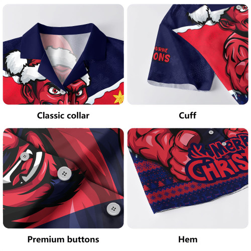 Melbourne Hawaiian Shirt Santa Scoring Touchdown On Christmas Game Day