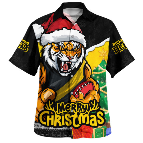 Richmond Hawaiian Shirt Santa Scoring Touchdown On Christmas Game Day