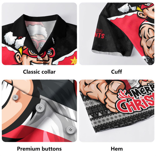 St Kilda Hawaiian Shirt Santa Scoring Touchdown On Christmas Game Day