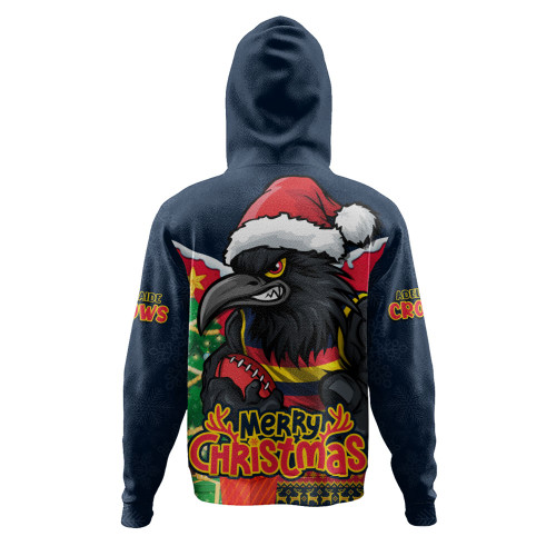 Adelaide Crows Hoodie Santa Scoring Touchdown On Christmas Game Day