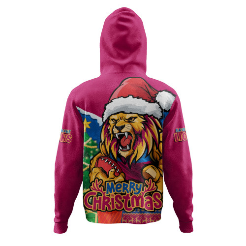 Brisbane Lions Hoodie Santa Scoring Touchdown On Christmas Game Day Brisbane Lions Hoodie Santa Scoring Touchdown On Christmas Game Day