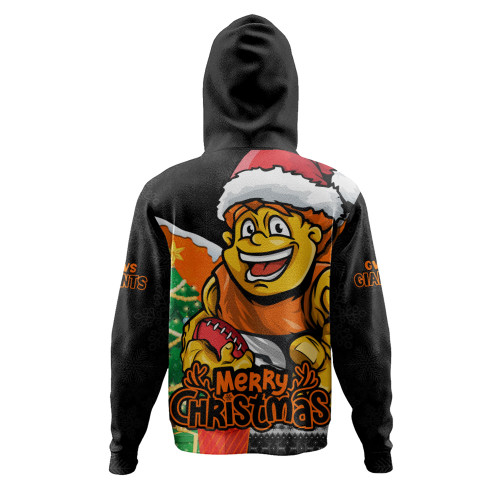 GWS GIANTS Hoodie Santa Scoring Touchdown On Christmas Game Day