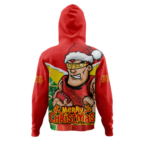 Gold Coast SUNS Hoodie Santa Scoring Touchdown On Christmas Game Day Gold Coast SUNS Hoodie Santa Scoring Touchdown On Christmas Game Day