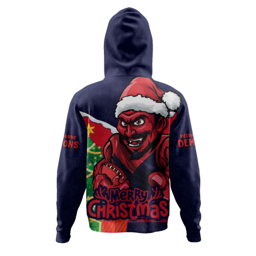 Melbourne Hoodie Santa Scoring Touchdown On Christmas Game Day