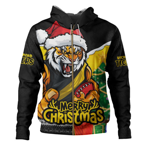 Richmond Hoodie Santa Scoring Touchdown On Christmas Game Day