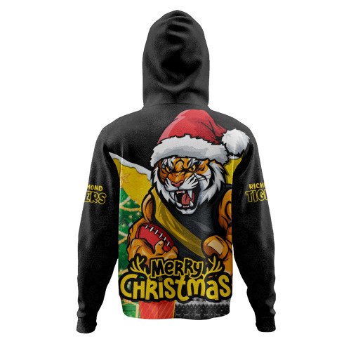 Richmond Hoodie Santa Scoring Touchdown On Christmas Game Day