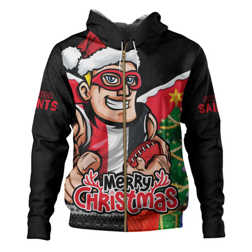 St Kilda Hoodie Santa Scoring Touchdown On Christmas Game Day St Kilda Hoodie Santa Scoring Touchdown On Christmas Game Day