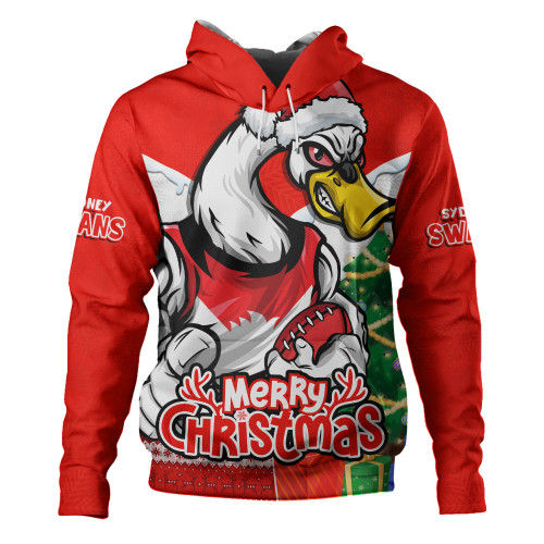 Sydney Swans Hoodie Santa Scoring Touchdown On Christmas Game Day