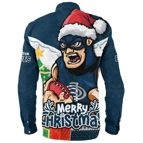 Carlton Long Sleeve Shirt Santa Scoring Touchdown On Christmas Game Day