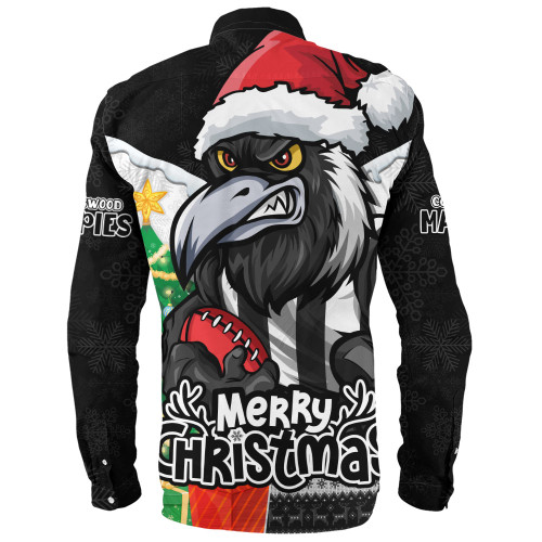 Collingwood Long Sleeve Shirt Santa Scoring Touchdown On Christmas Game Day