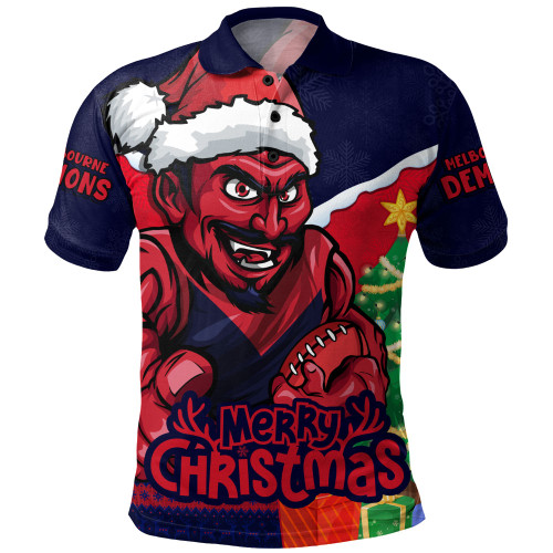 Melbourne Polo Shirt Santa Scoring Touchdown On Christmas Game Day