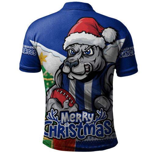 North Melbourne Polo Shirt Santa Scoring Touchdown On Christmas Game Day