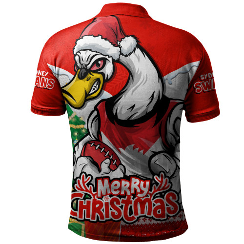 Sydney Swans Polo Shirt Santa Scoring Touchdown On Christmas Game Day