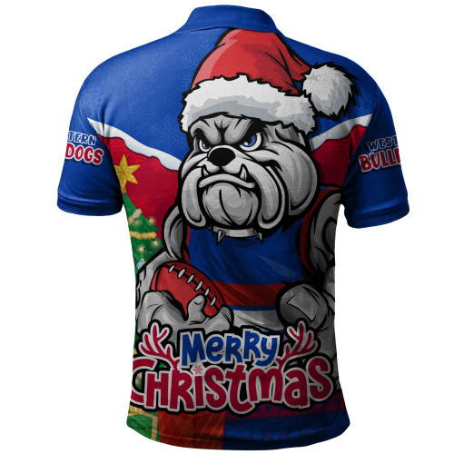 Western Bulldogs Polo Shirt Santa Scoring Touchdown On Christmas Game Day
