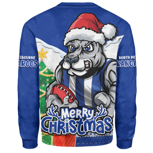 North Melbourne Sweatshirt Santa Scoring Touchdown On Christmas Game Day North Melbourne Sweatshirt Santa Scoring Touchdown On Christmas Game Day