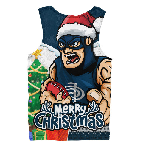 Carlton Men Singlet Santa Scoring Touchdown On Christmas Game Day