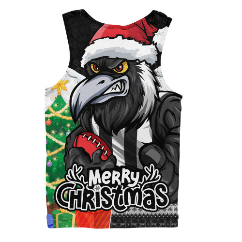 Collingwood Men Singlet Santa Scoring Touchdown On Christmas Game Day
