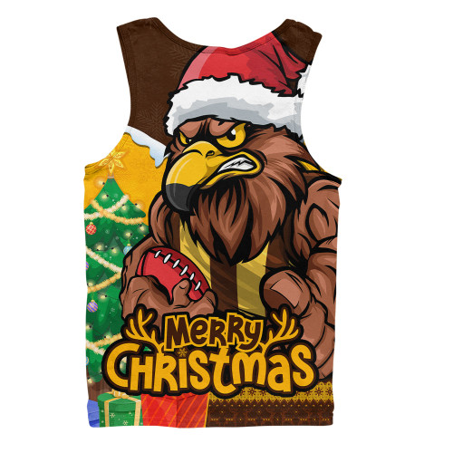 Hawthorn Men Singlet Santa Scoring Touchdown On Christmas Game Day