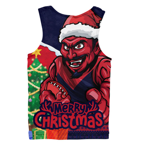 Melbourne Men Singlet Santa Scoring Touchdown On Christmas Game Day Melbourne Men Singlet Santa Scoring Touchdown On Christmas Game Day