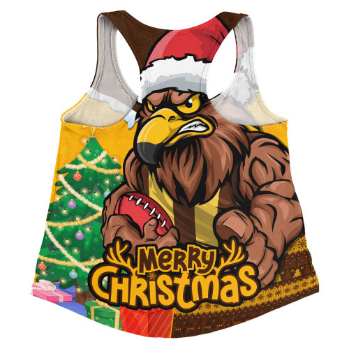 Hawthorn Women Racerback Singlet Santa Scoring Touchdown On Christmas Game Day