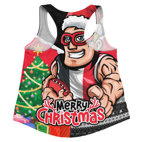 St Kilda Women Racerback Singlet Santa Scoring Touchdown On Christmas Game Day St Kilda Women Racerback Singlet Santa Scoring Touchdown On Christmas Game Day