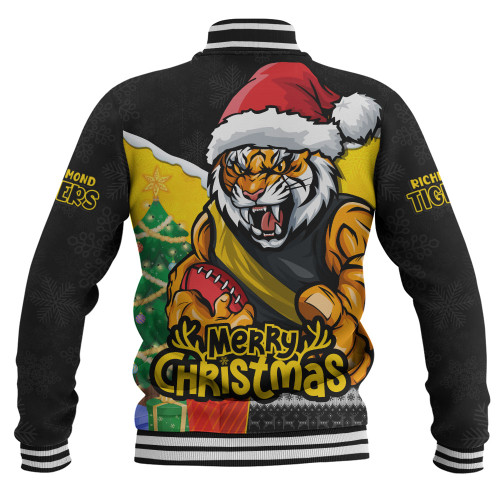 Richmond Baseball Jacket Santa Scoring Touchdown On Christmas Game Day