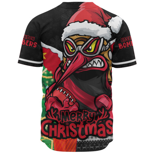 Essendon Baseball Shirt Santa Scoring Touchdown On Christmas Game Day
