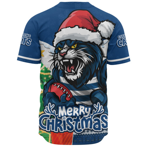 Geelong Cats Baseball Shirt Santa Scoring Touchdown On Christmas Game Day Geelong Cats Baseball Shirt Santa Scoring Touchdown On Christmas Game Day
