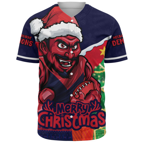 Melbourne Baseball Shirt Santa Scoring Touchdown On Christmas Game Day